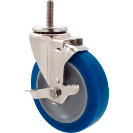 Casters, Wheels & Industrial Handling 15NM40GL5A68TY Durable Superior Casters Swivel Stem Caster - 4"Dia. Nomadic, Threaded with Top Lock, 1-1/2"H Stem image.