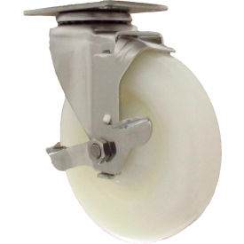 Casters, Wheels & Industrial Handling 15NY40GE9006TY Durable Superior Casters Swivel Top Plate Caster - 4"Dia. Nylon with Top Lock Brake image.