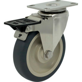 Casters, Wheels & Industrial Handling 15PP30GT9006TY Durable Superior Casters Swivel Top Plate Caster - 3"Dia. Poly-Pro with Top Lock Brake image.