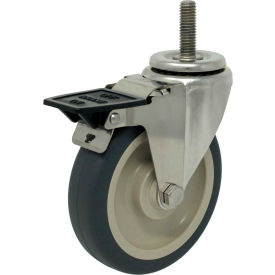 Casters, Wheels & Industrial Handling 15PP50GT9068TY Durable Superior Casters Swivel Stem Caster - 5"Dia. Poly-Pro, Bore with Top Lock, 1-1/2"H Stem image.