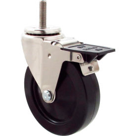 Casters, Wheels & Industrial Handling 15SR50GB8268HY Durable Superior Casters Swivel Stem Caster - 5"Dia. Soft Rubber/Tread with Tech Lock, 1-1/2"H Stem image.