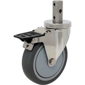 Casters, Wheels & Industrial Handling 15TP40GI4S42TY Durable Superior Casters Swivel Stem Caster - 4"Dia. Thermo-Pro, Grip Ring with Top Lock, 2"H Stem image.