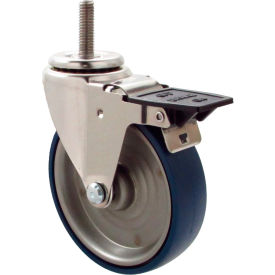 Casters, Wheels & Industrial Handling 15US40GLA368HY Durable Superior Casters Swivel Stem Caster - 4"Dia. Stainless Disc with Tech Lock, 1-1/2"H Stem image.