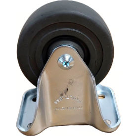 Casters, Wheels & Industrial Handling 7727-3-1/2 Medium Duty Rigid Plate Caster 3-1/2" Hard Rubber Wheel 275 Lb. Capacity image.