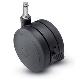 Casters, Wheels & Industrial Handling PSF100291BK-B Shepherd® Grip Ring Stem Soft Tread Caster with Brake - 100mm Dia. 7/16 x 1-1/4 Stem Black image.