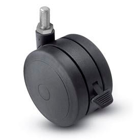Casters, Wheels & Industrial Handling PSF125741BK-B Shepherd® Threaded Stem Soft Tread Caster with Brake - 125mm Dia. 1/2-13 x 1 Stem Black image.