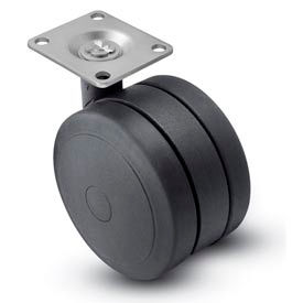 Casters, Wheels & Industrial Handling PSF50101BK Shepherd® Swivel Top Plate Soft Tread Caster PSF50101BK - 50mm Dia. Black image.