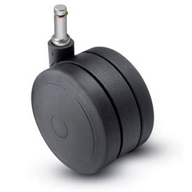 Casters, Wheels & Industrial Handling PSF50211BK Shepherd® Grip Ring Stem Soft Tread Caster - 50mm Dia. 7/16 x 1-7/16 Stem Black image.
