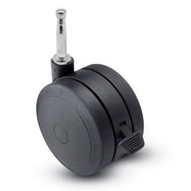 Casters, Wheels & Industrial Handling PSF50302BK-B Shepherd® Grip Neck Stem Soft Tread Caster with Brake - 50mm Dia. 5/16 x 1-1/2 Stem Black image.