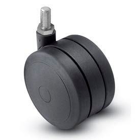 Casters, Wheels & Industrial Handling PSF50634BK Shepherd® Threaded Stem Soft Tread Caster - 50mm Dia. 3/8-16 x 1 Stem Black image.