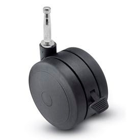 Casters, Wheels & Industrial Handling PSF60302BK-B Shepherd® Grip Neck Stem Soft Tread Caster with Brake - 60mm Dia. 5/16 x 1-1/2 Stem Black image.