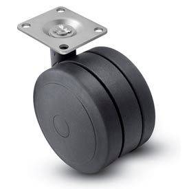 Casters, Wheels & Industrial Handling PSF75101BK Shepherd® Swivel Top Plate Soft Tread Caster - 75mm Dia. Black image.