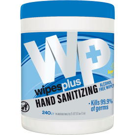 Hand Sanitizing Alcohol Free Wipes, Lemon Scent, 240 Wipes/Canister view 2