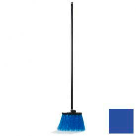Carlisle Sanitary Maintenance 4688314 Carlisle Flo-Pac Blue Duo-Sweep Flagged Warehouse Broom 9" with 48" Black Metal Handle image.