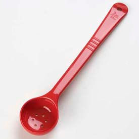 Carlisle Sanitary Maintenance 396105 Carlisle 396105 - Perforated Measure Miser Spoon, Long Handle 2 Oz., Red image.