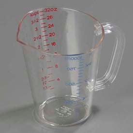 Carlisle Sanitary Maintenance 4314307 Carlisle 4314307 - Polycarbonate Measure Cup, 1 Quart, Clear image.