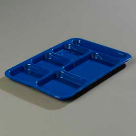 Carlisle Sanitary Maintenance P614R14 Carlisle P614R14 - Right-Hand 6-Compartment Tray, Blue image.