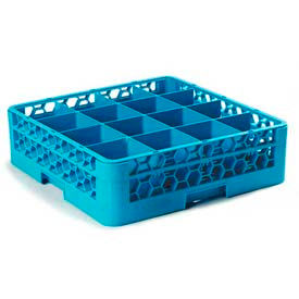 Carlisle Sanitary Maintenance RG16-114 Carlisle RG16-114 - Opticlean™ 16-Compartment Glass Rack W/ 1 Extender, Carlisle Blue image.