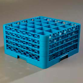 Carlisle Sanitary Maintenance RG25-414 Carlisle RG25-414 - Opticlean™ 25-Compartment Glass Rack W/ 4 Extenders, Carlisle Blue image.