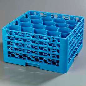 Carlisle Sanitary Maintenance RW20-314 Carlisle RW20-314 - Opticlean Newave 20-Compartment Glass Rack W/ 4 Extenders, Carlisle Blue image.