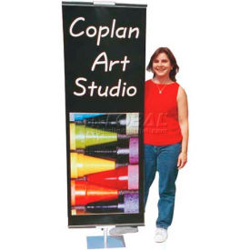 Silver Double Sided Sign Stands, 2'W Height From 3' - 8'
