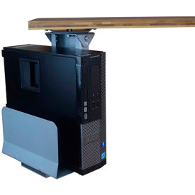Under-Desk Swivel CPU Holder, Neutral Gray view 2