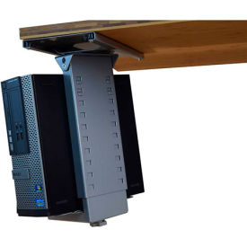 Under-Desk Swivel and Slide CPU Holder, Neutral Gray view 2