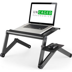 Uncaged Ergonomics WECB Uncaged Ergonomics WECB WorkEZ Cool Laptop Stand with Fans, USB Ports & Mouse Pad, Black image.