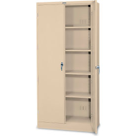 Tennsco Corp 7818-CPY Tennsco Deluxe All-Welded Storage Cabinet, 36"Wx18"Dx78"H, Putty image.