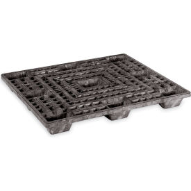 Lewis Bins 48 x 48 MI CISF Orbis Nestable Open Deck Pallet, Plastic, 4-Way, 48" x 48", 30000 Lb Stat Cap, Black image.