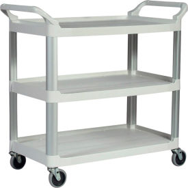 Rubbermaid Commercial Products FG409100OWHT Rubbermaid® Xtra Service Cart w/3 Shelves, 300 lb. Cap, 40-3/5"L x 20"W x 37-13/16"H, White image.