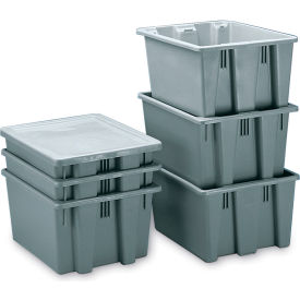 Rubbermaid Commercial Products FG172200GRAY Rubbermaid Palletote Box FG172200GRAY 1.6 Cu. Ft. image.