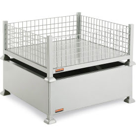 Global Industrial B2050724 Global Industrial™ Mini-Bulk Container 38x38x16 2600 Lb Capacity - Wire Mesh Sides image.