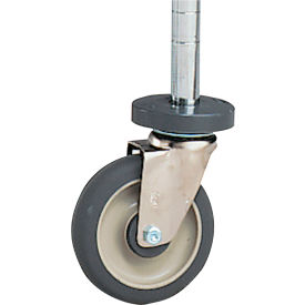 Metro 7860100 Metro Round-Post Casters - 5" Rubber Swivel with Bumper image.