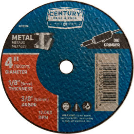 Century Drill & Tool 8314 Century Drill 08314 Cutting Wheel 4" x 3/8" Aluminum Oxide image.