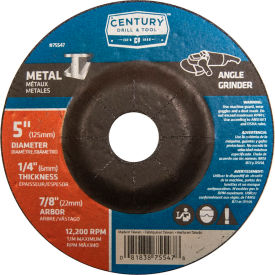 Century Drill & Tool 75547 Century Drill  75547  Depressed Center Grinding Wheel 5" x 7/8"  Type 27 Aluminum Oxide  image.