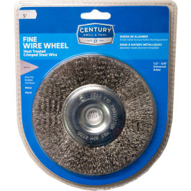 Century Drill & Tool 76853 Century Drill 76853 Bench Grinder Wire Wheels 5" Dia. Steel Crimped image.