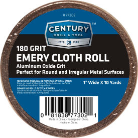 Century Drill & Tool 77302 Century Drill 77302 Emery Cloth Shop Roll 10 Yards 1" Wide 180 Grit  image.