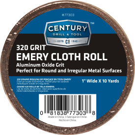 Century Drill & Tool 77303 Century Drill 77303 Emery Cloth Shop Roll 10 Yards 1" Wide 320 Grit  image.