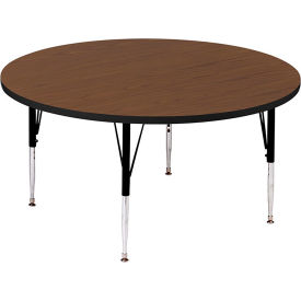 Correll Inc A42-RND-01 Activity Tables, 42"L x 42"W, Standard Height, Round - Walnut image.