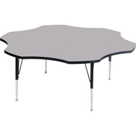 Correll Inc A60-FLR-15 Activity Tables, 60"L x 60"W, Standard Height, Flower - Gray Granite image.