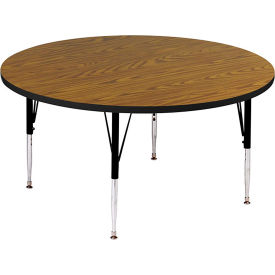 Correll Inc A60-RND-06 Activity Tables, 60"L x 60"W, Standard Height, Round - Medium Oak image.
