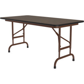 Correll Inc CFA2448M-01 Correll Adjustable Height Melamine Folding Table, 24" x 48", Walnut image.