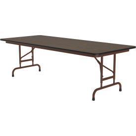 Correll Inc CFA3072M-01 Correll Adjustable Height Melamine Folding Table, 30" x 72", Walnut image.