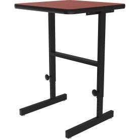 Correll Inc CST2024-21 Correll Adjustable Standing Height Workstation - 24"L x 20"W x 34" to 42" - Cherry image.