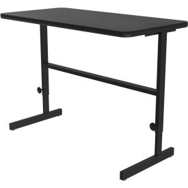Correll Inc CST2448-07 Correll Adjustable Standing Height Workstation - 48"L x 24"W x 34" to 42" - Black Granite image.