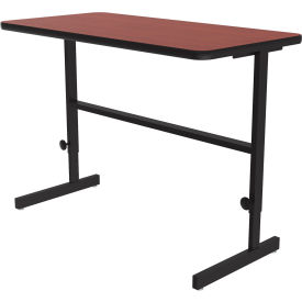 Correll Inc CST2448-21 Correll Adjustable Standing Height Workstation - 48"L x 24"W x 34" to 42" - Cherry image.
