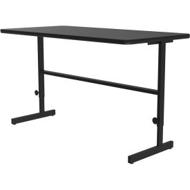 Correll Inc CST3060-07 Correll Adjustable Standing Height Workstation - 60"L x 24"W x 34" to 42" - Black Granite image.