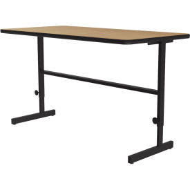 Correll Inc CST3060-16 Correll Adjustable Standing Height Workstation - 60"L x 24"W x 34" to 42" - Fusion Maple image.