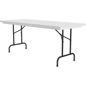 Correll Inc R3072-AM Correll Anti-Microbial Plastic Folding Table, 72" x 30" x 29", Gray Granite image.